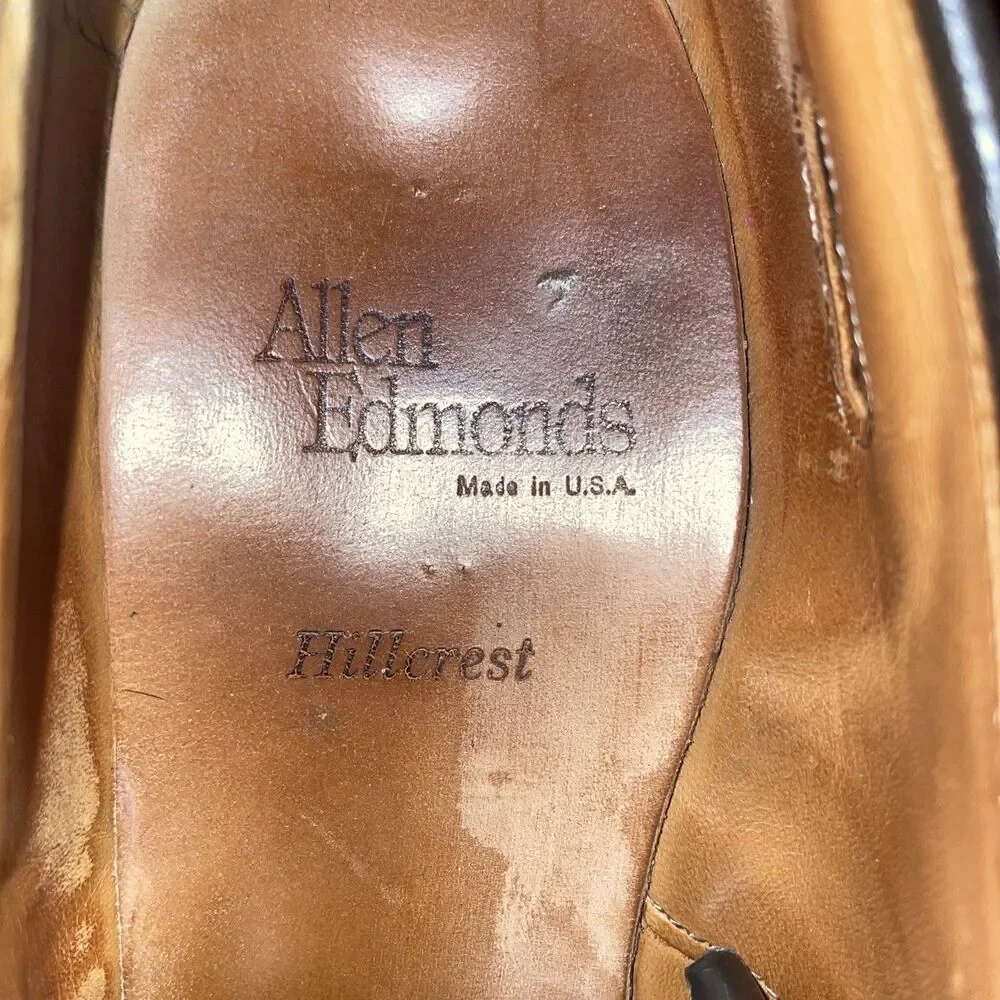 Allen Edmonds Hillcrest Men’s Casual Oxfords Size 9.5 D Brown Leather Going Out